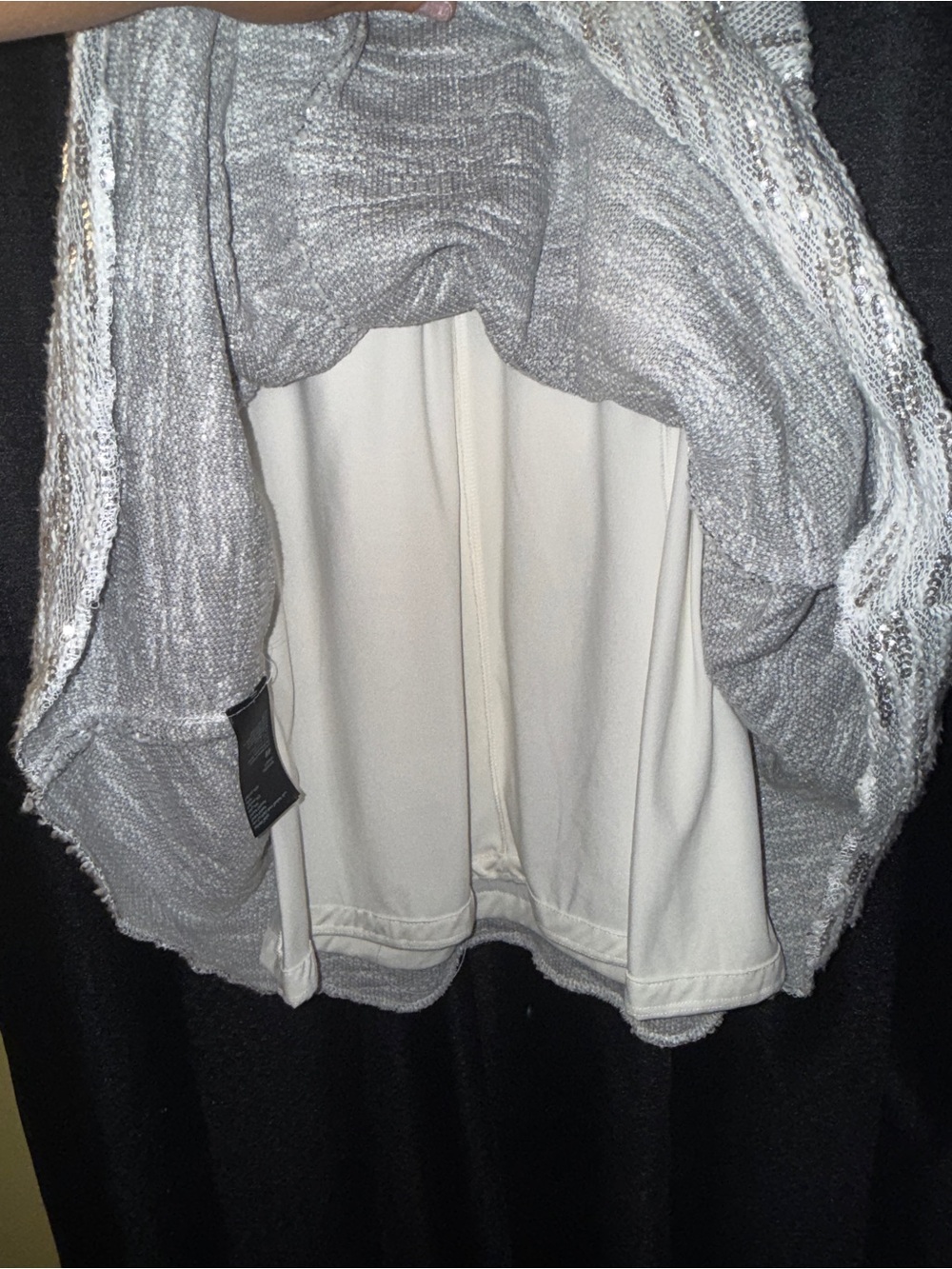 H&M Light Gray and Silver Sparkle Knit Fit-and-Flare Dress - Picture 9 of 11
